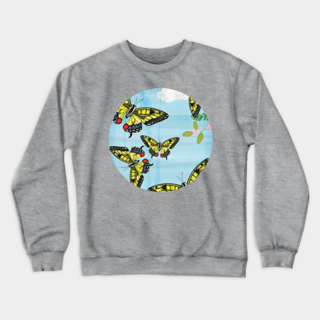 Butterflies Crewneck Sweatshirt by KatherineBlowerDesigns